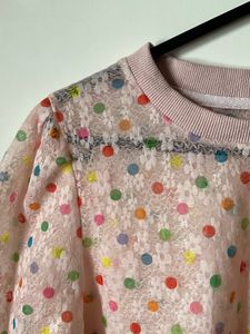 Pink Polka Dot Cropped Top