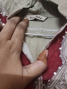 Beige Printed Kurti