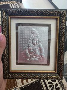ladoo gopal Framed Silver Embossed Baby Krishna