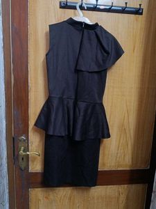 Stylish Black Peplum Dress