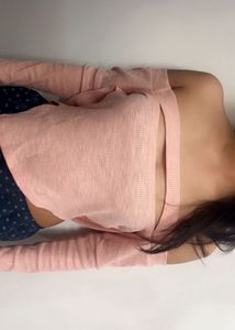 Pink Ribbed Off-Shoulder Top 🎀