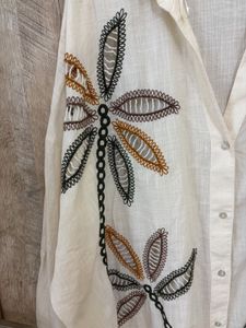 Embroidered Oversized Shirt or Beach Cover-Up