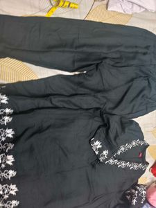 Elegant Black embroidered cord set in XL size