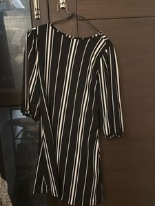 Chic Striped Black & White Mini Dress
