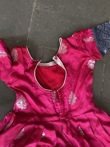 Beautiful Pink Silk Anarkali Gown