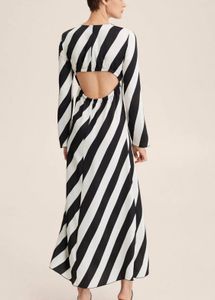 MANGO Striped Maxi Dress