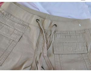 cargo beige coloured high waisted pant
