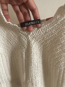 Boho Crochet &amp; White Cotton Dress