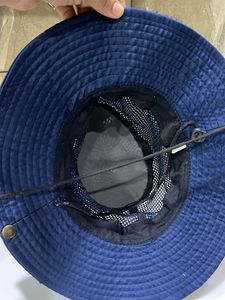 Navy Blue Bucket Hat with Mesh Detail