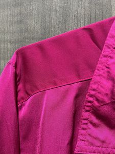 Magenta Satin Button-Up Shirt