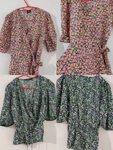 4 Floral Wrap Blouses