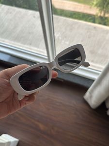 Stylish White Rectangular Sunglasses