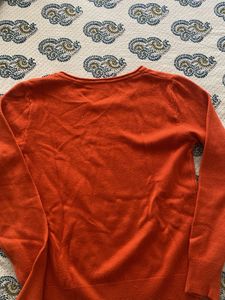 Bright Orange Sweat T-shirt for Casual styles