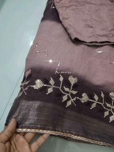 Elegant Brown &amp; Beige Saree with Blouse