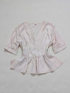Nude Pink Satin Coquette Top 🌸
