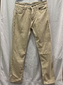 Tan Straight Leg Denim Jeans