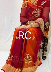 Pure Chiffon And Gergrottet Sari All Kind Of Sari