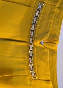 Stylish Yellow Shorts with Chain Detail