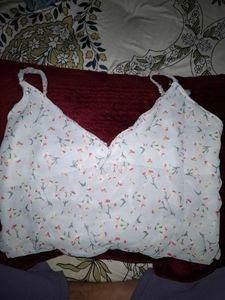 Handmade Floral Print Spaghetti Strap Top