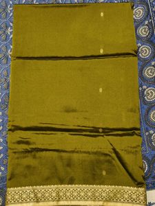 Elegant Olive Green Saree Good Condition