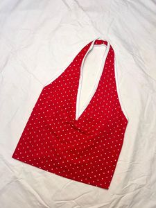 Red Polka Dot Halter Top