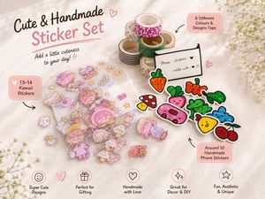 Cute Kawaii Sticker & Washi Tape Bundle