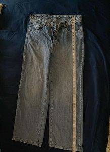 denim straight leg jeans