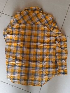 Yellow Plaid Button-Up Shirt