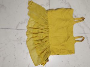Vibrant Yellow Floral Embroidered Suit