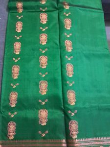 Green Silk Saree with Intricate Motifs