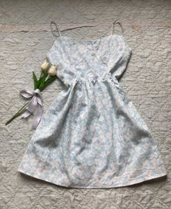 Blue Floral Mini Dress