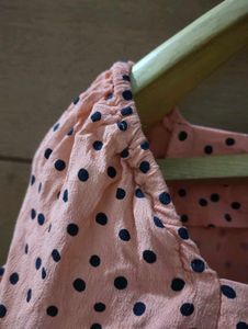 ONLY Peach Polka Dot Puff Sleeve Top 🎀