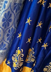 Blue and Yellow Embroidered dress