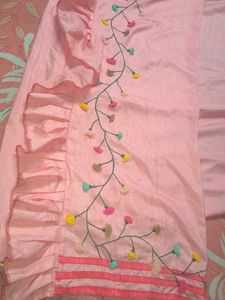 Pink Embroidered saree