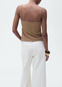 Mango Taupe Spaghetti Strap Cami Top