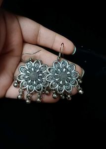 Boho Silver Tone Dangle Earrings