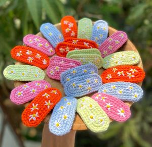 Handmade Crochet Daisy Hair Clips( set of 5)