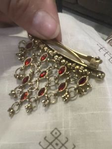 Elegant Red Stone Hair Clip