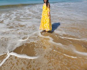 Yellow Floral Maxi Dress