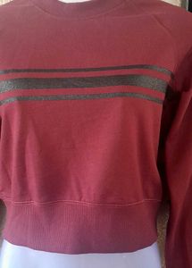 Women Wine Coloured Sweat-Shirt