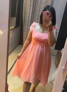Cute Pink A-line Summer Dress with bow details