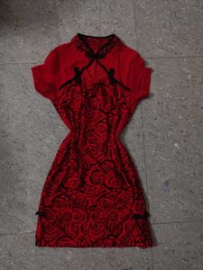 🪭Red Fem Fatale Cheongsam Dress