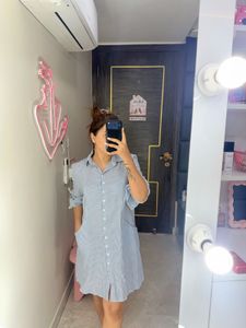 Striped Button-Up Tunic Top