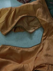 Gold Peach Saree+ 2 blouses