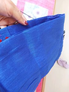 Totally New Royal Blue Saree Wid Blouse