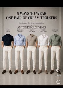 Men's Cream Trousers new wdt tag