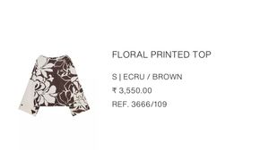 Zara Floral Print Long Sleeve Top