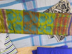 Vibrant Leaf Print Saree