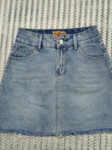 Sky Blue Denim Skirt