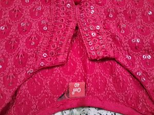 Red Embroidered Kurta